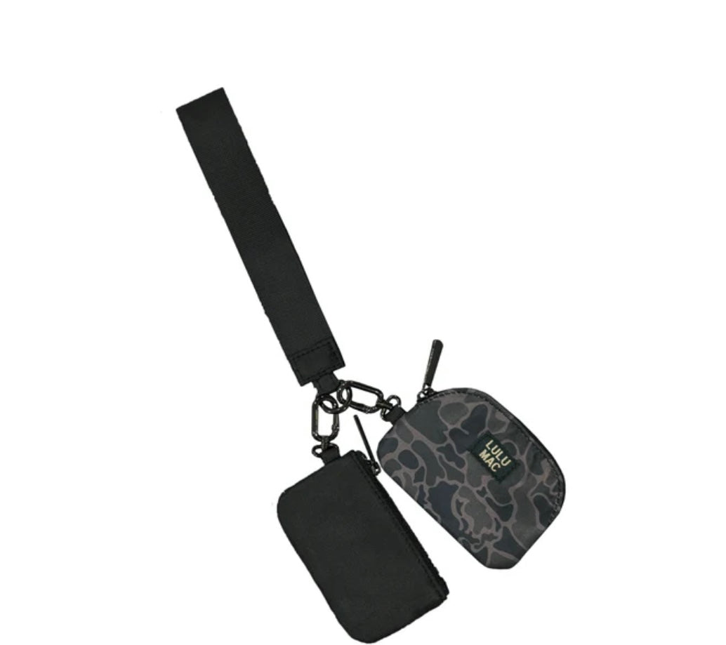 Black Lulu Mac Double Pouch Wristlets