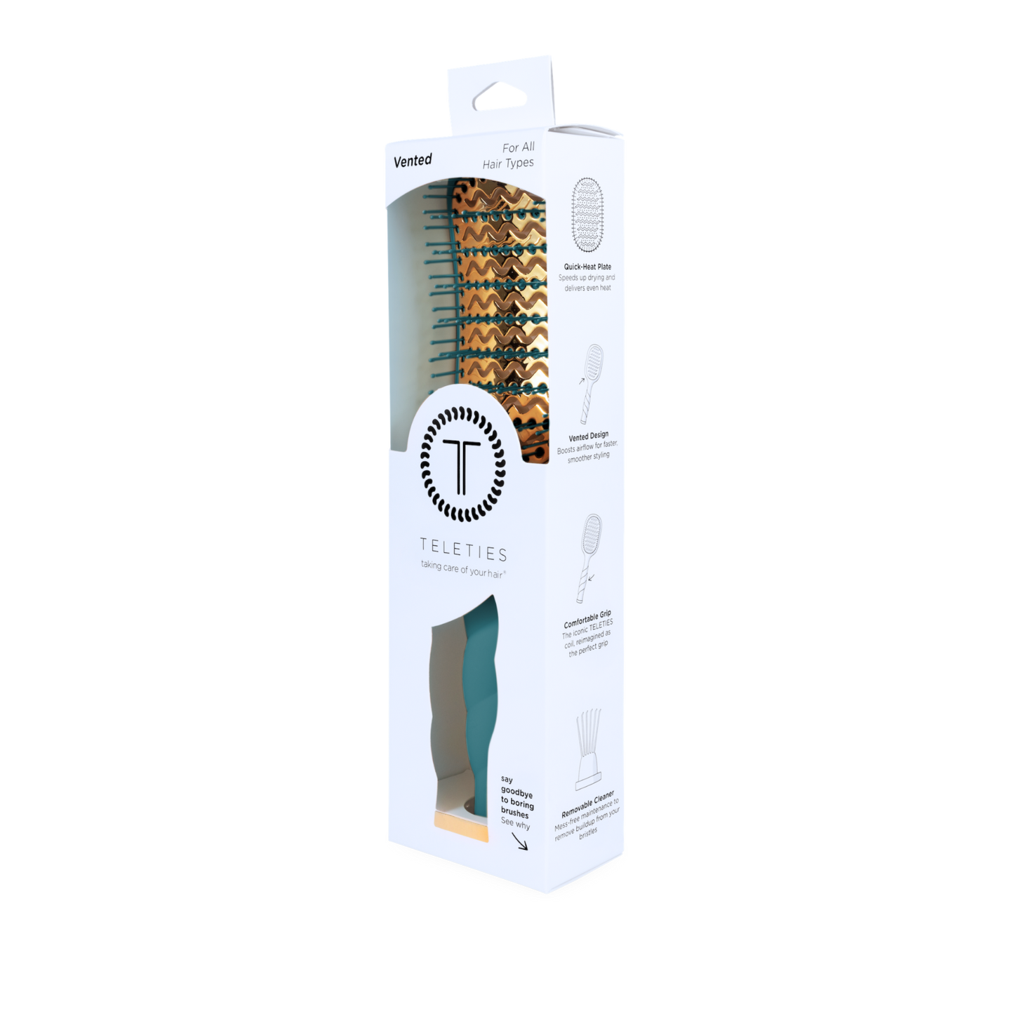 Vented Hair Brush - Teal With It