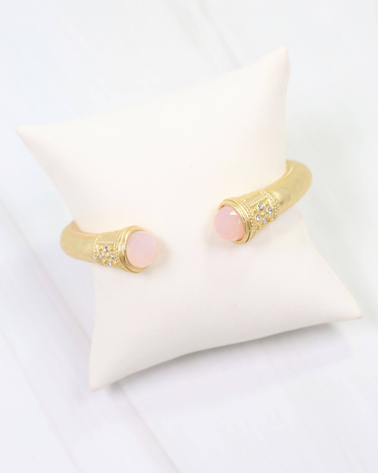 Colette Hammered Hinged Cuff Bracelet Blush