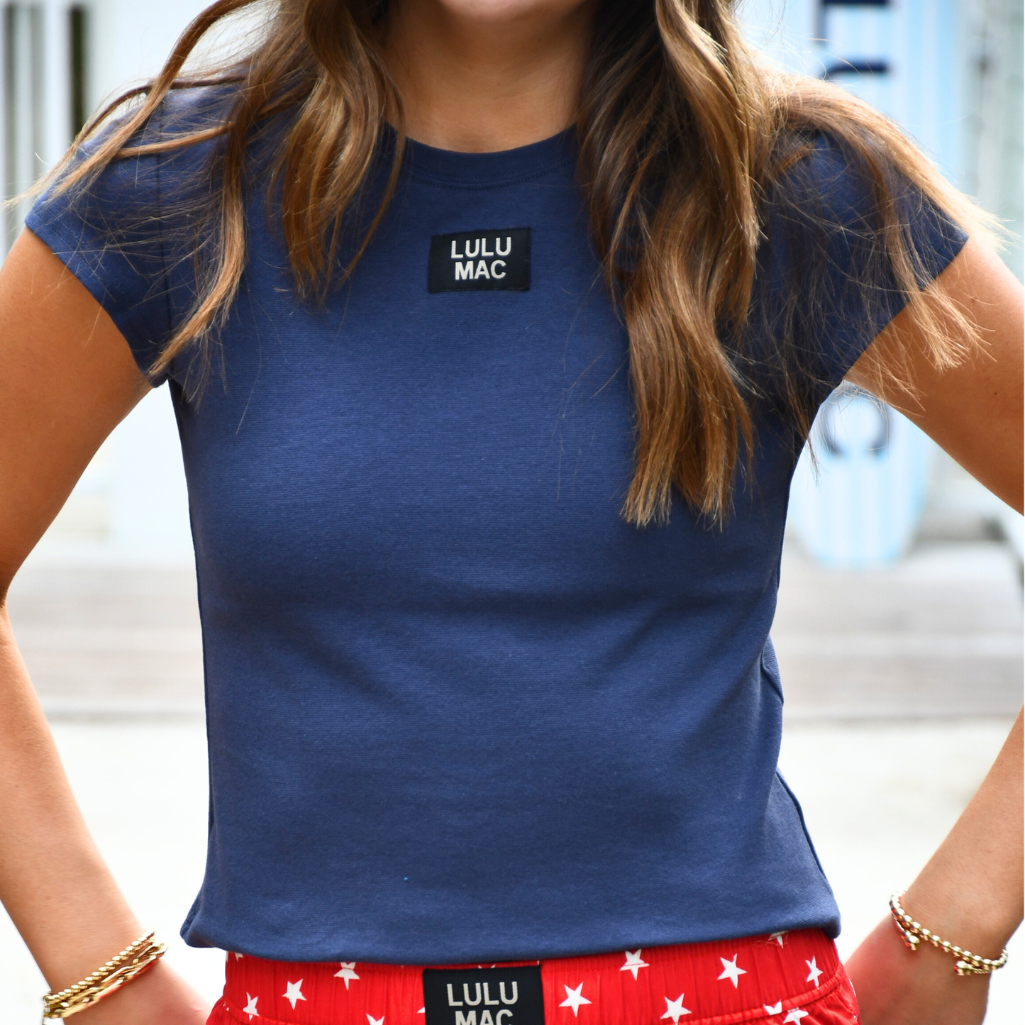 LULU MAC BABY DOLL TOP-NAVY