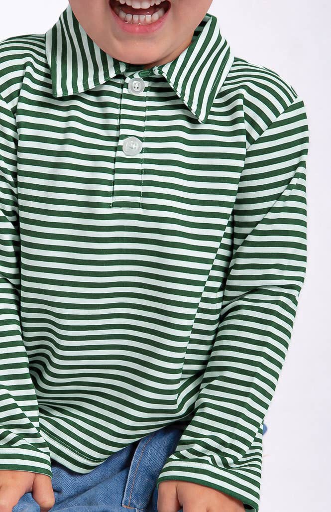 Stripes (Green) Polo Sweatshirt Shirt