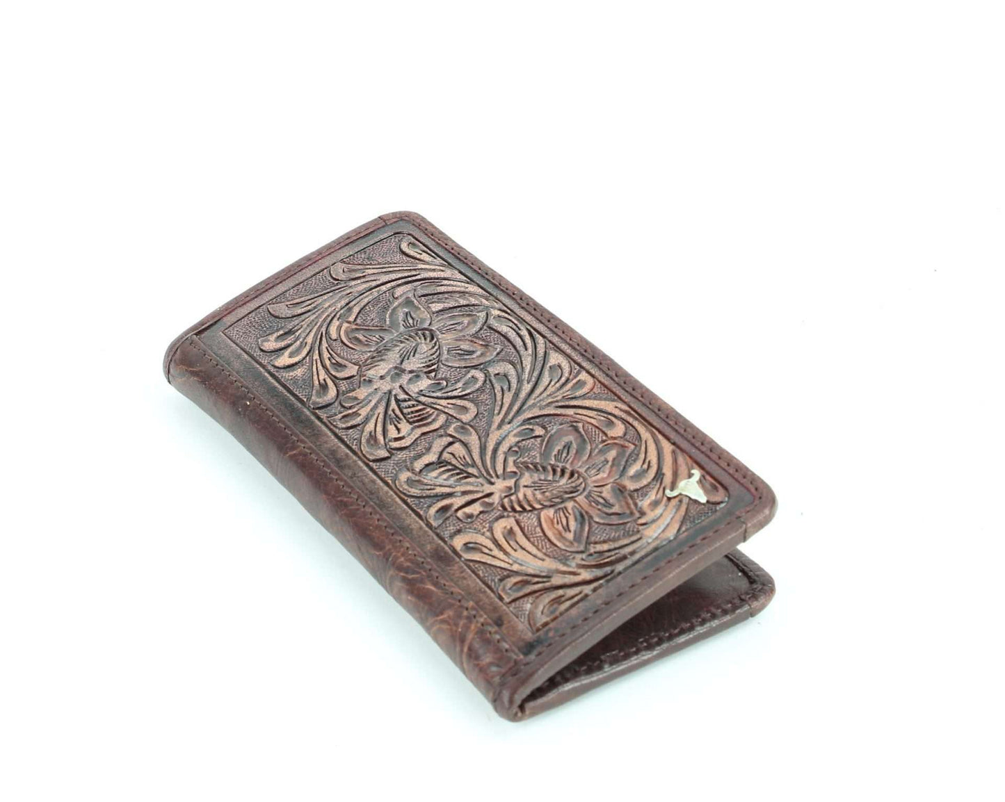Tooled leather Western rodeo wallet