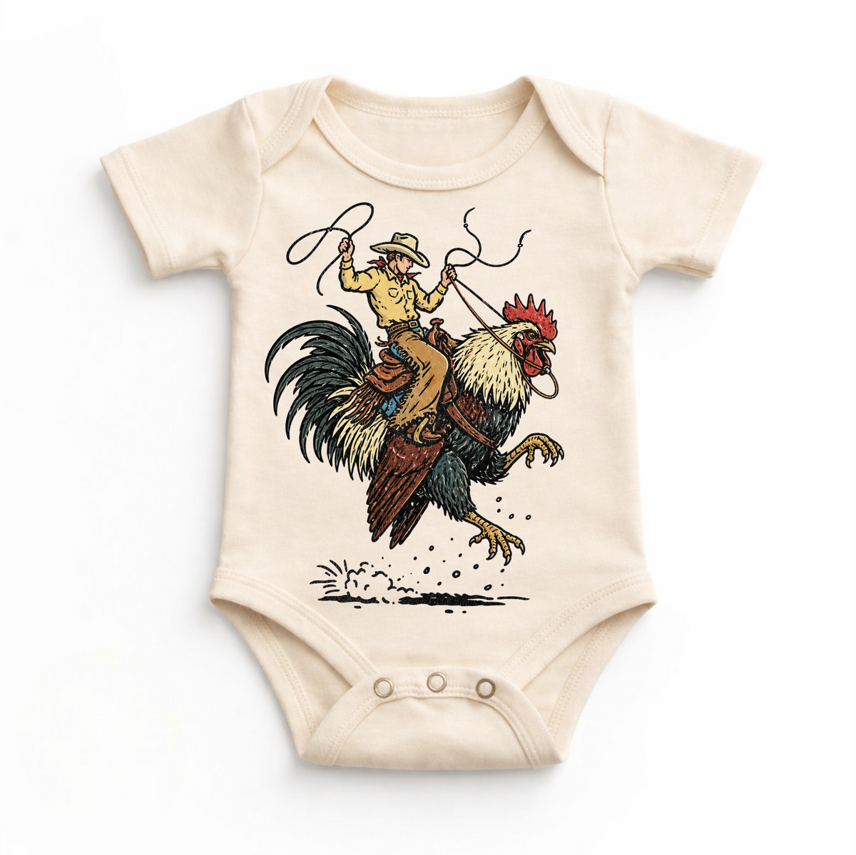 Cowboy Riding Rooster Onesie
