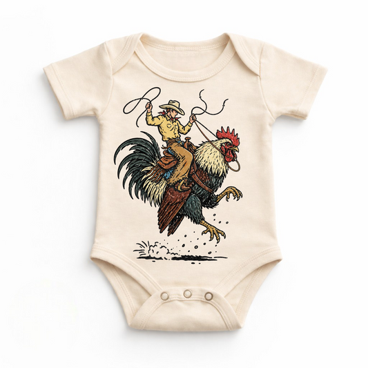 Cowboy Riding Rooster Onesie