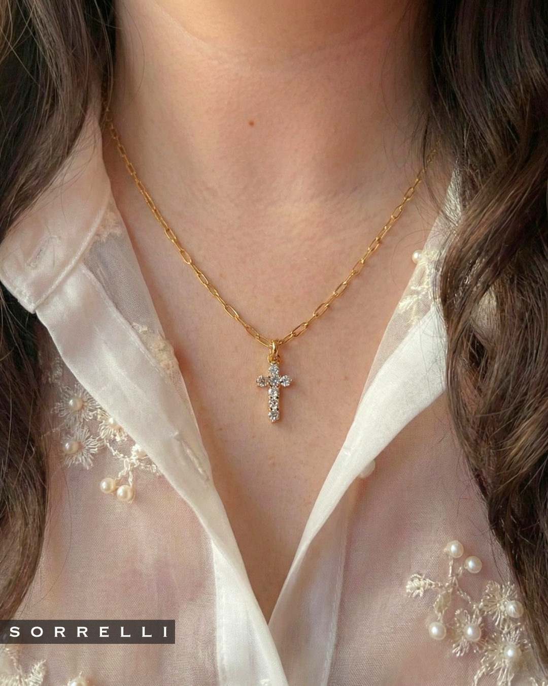 Crystal Cross Pendant Necklace