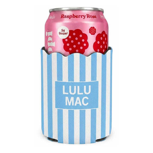 Light Blue Striped Lulu Mac Koozie