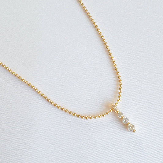 Three Sparkles In A Row Necklace