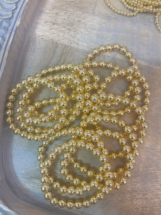 8mm 18kt Gold Filled Beaded Bracelet