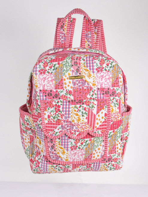 Quilted Backpack-Pink