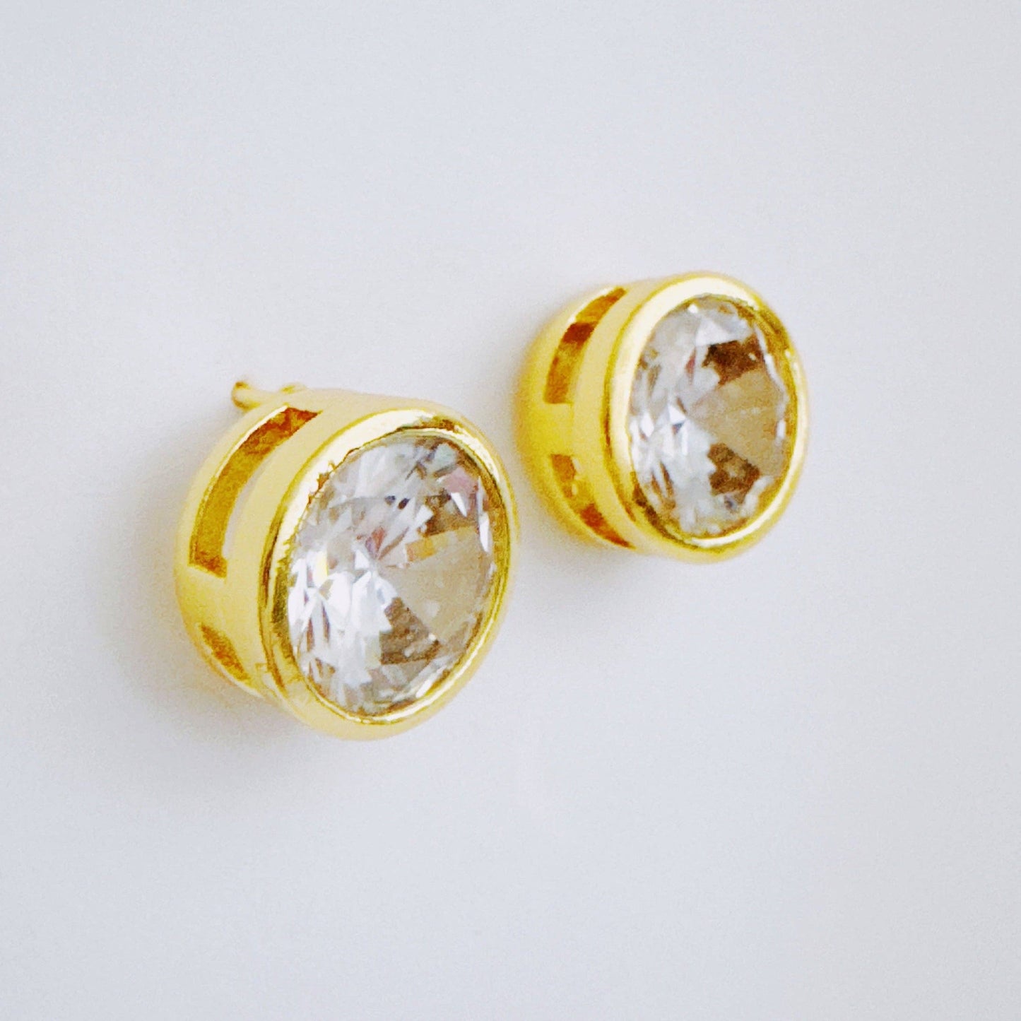 Bold And Brilliant Bezel Stud Earrings