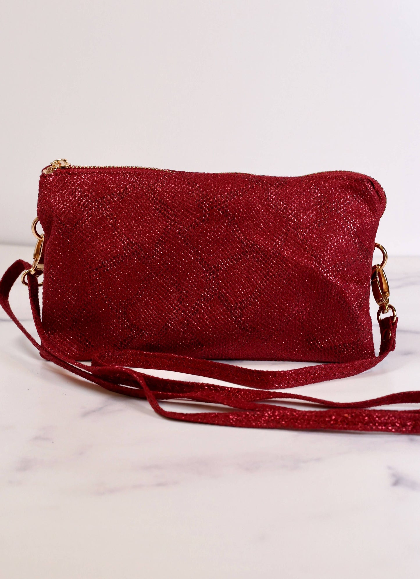 Liz Custom Collection Crossbody Bag METALLIC CRIMSON