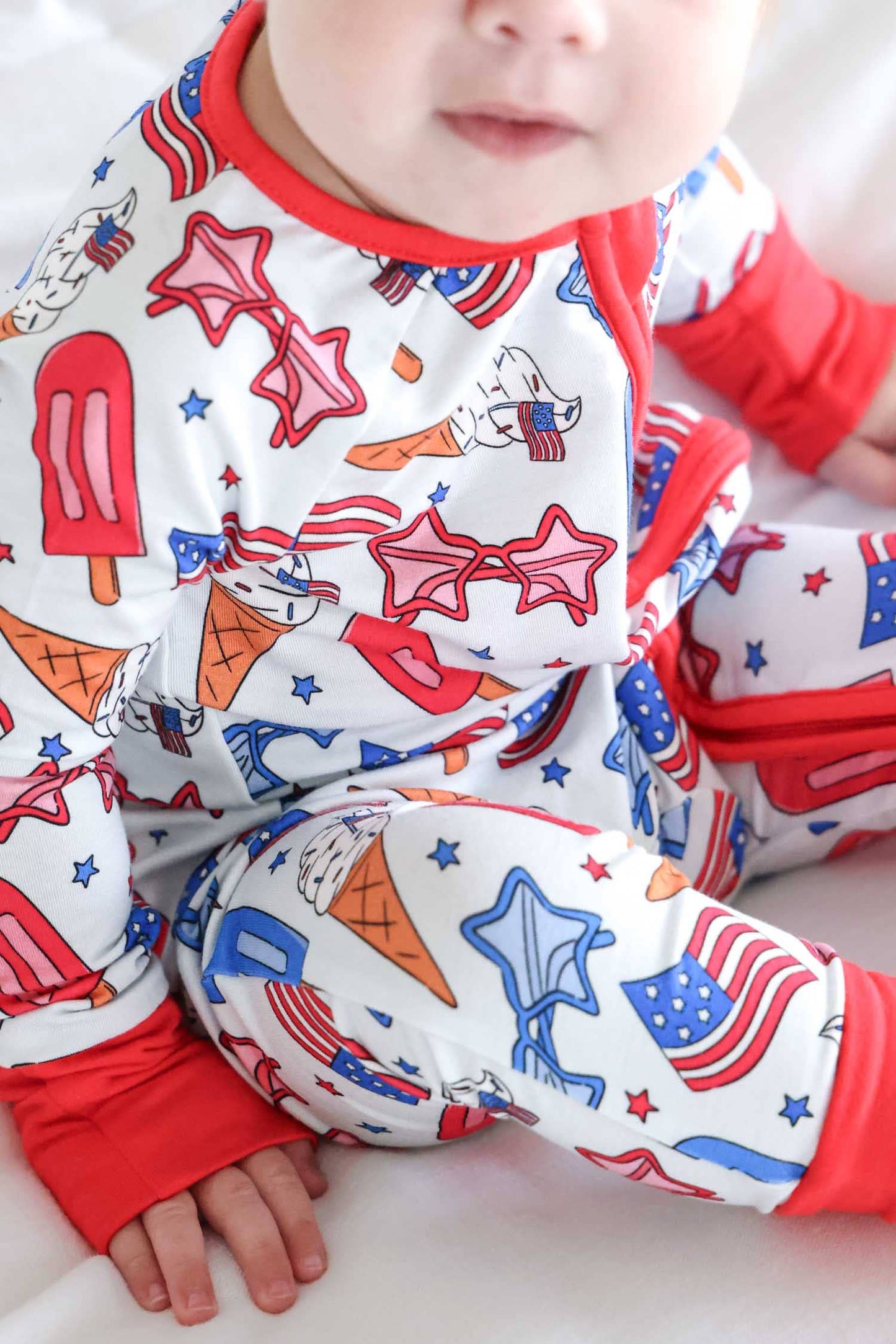 Convertible Zip Romper | Red, White & Cool