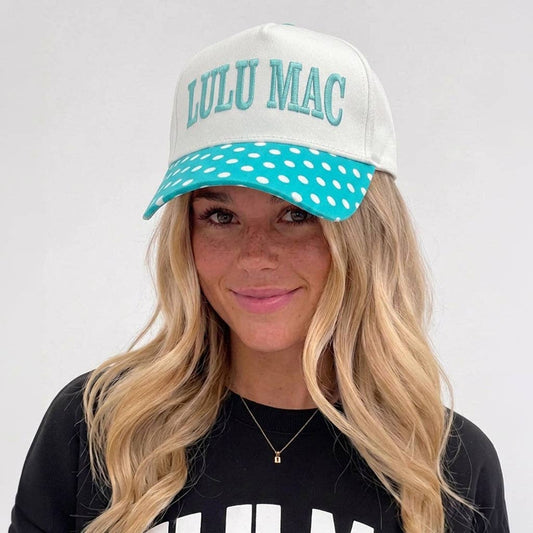 Mint/White Dot Lulu Mac Cap