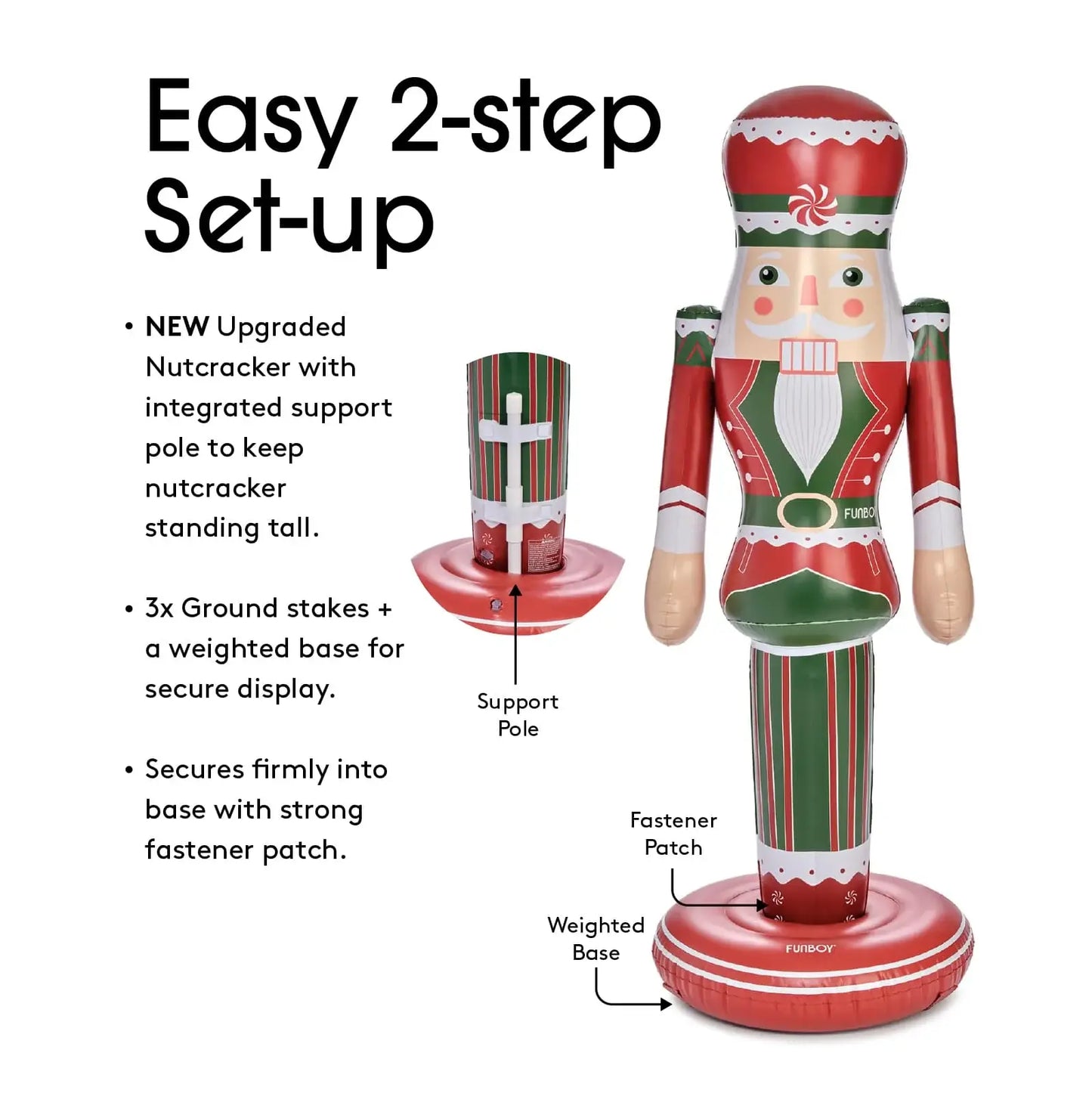 Peppermint Inflatable Nutcracker - 5ft
