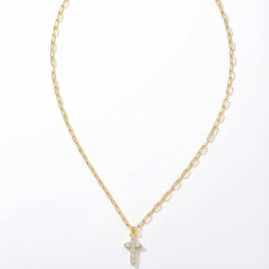 Crystal Cross Pendant Necklace