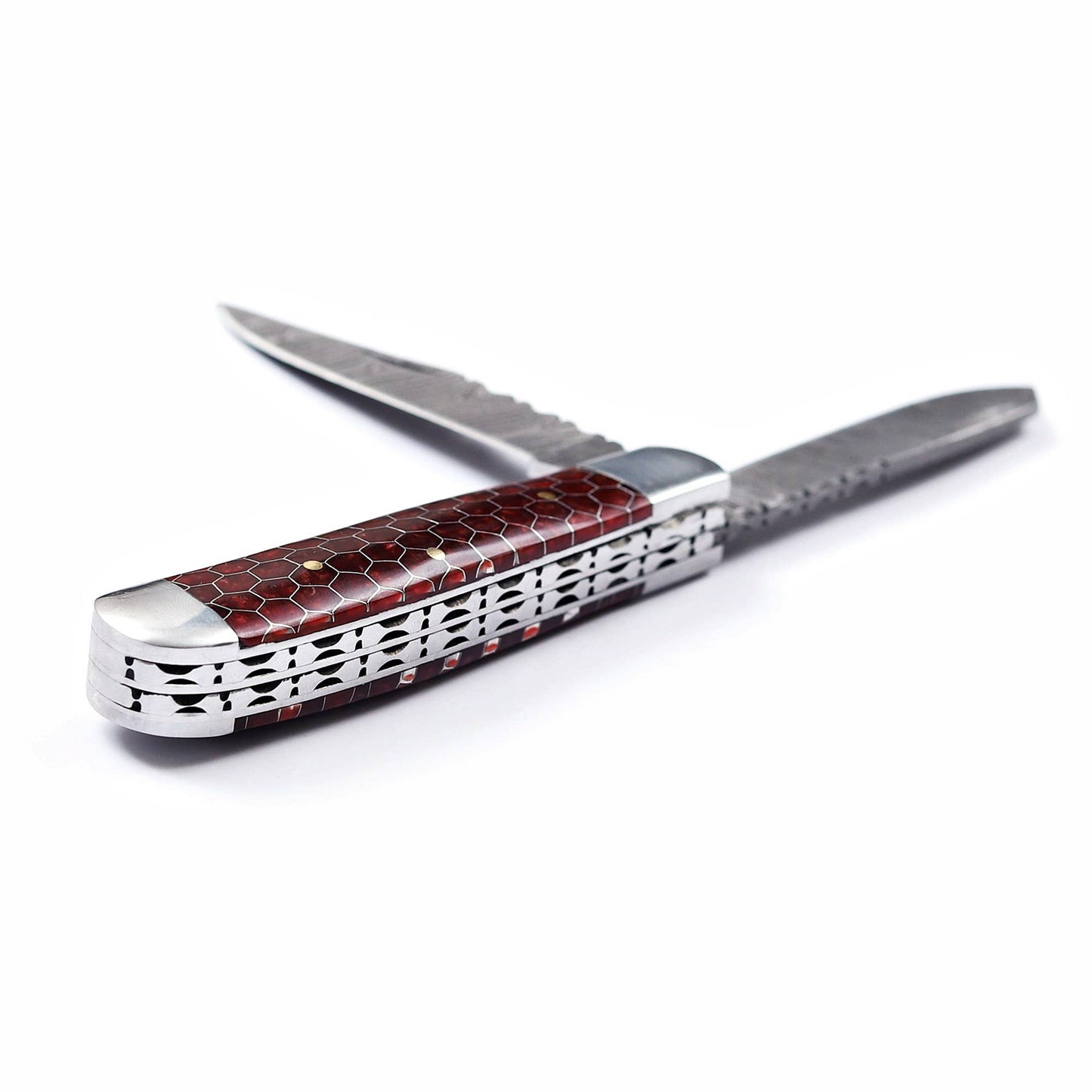 7.5' Handmade damascus pocket knife, Rancher's Choice