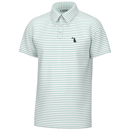 Edisto Polo - Turquoise/White