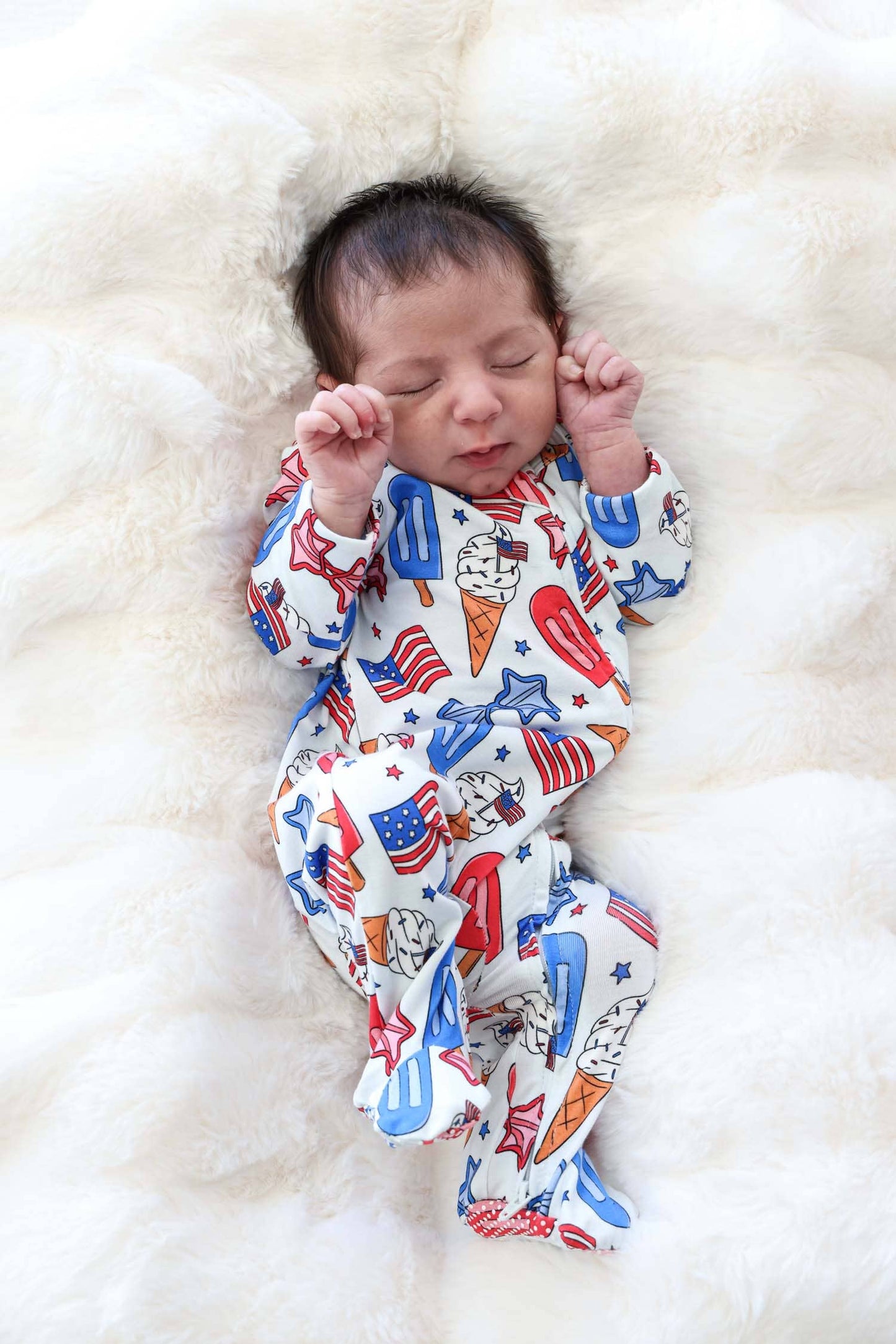 Zipper Footie | Red, White & Cool