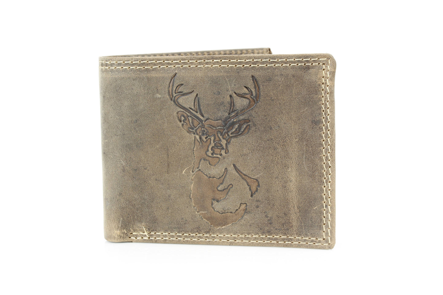 Bi-Fold Wallet with Deer Antler Emboss