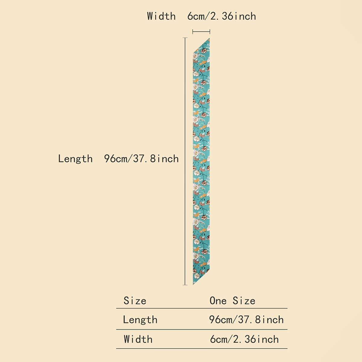 Chic Floral Letter Twilly Scarf