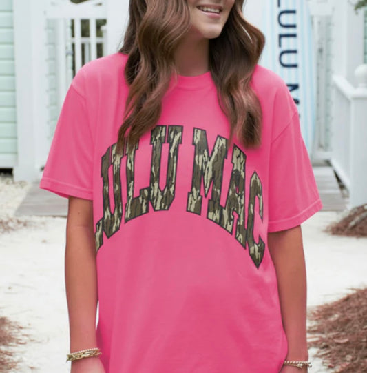 Neon Pink Mossy Oak Tee