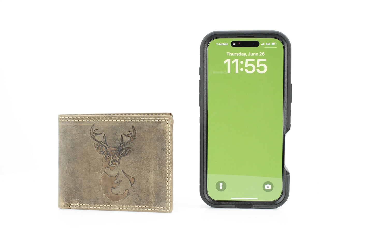 Bi-Fold Wallet with Deer Antler Emboss
