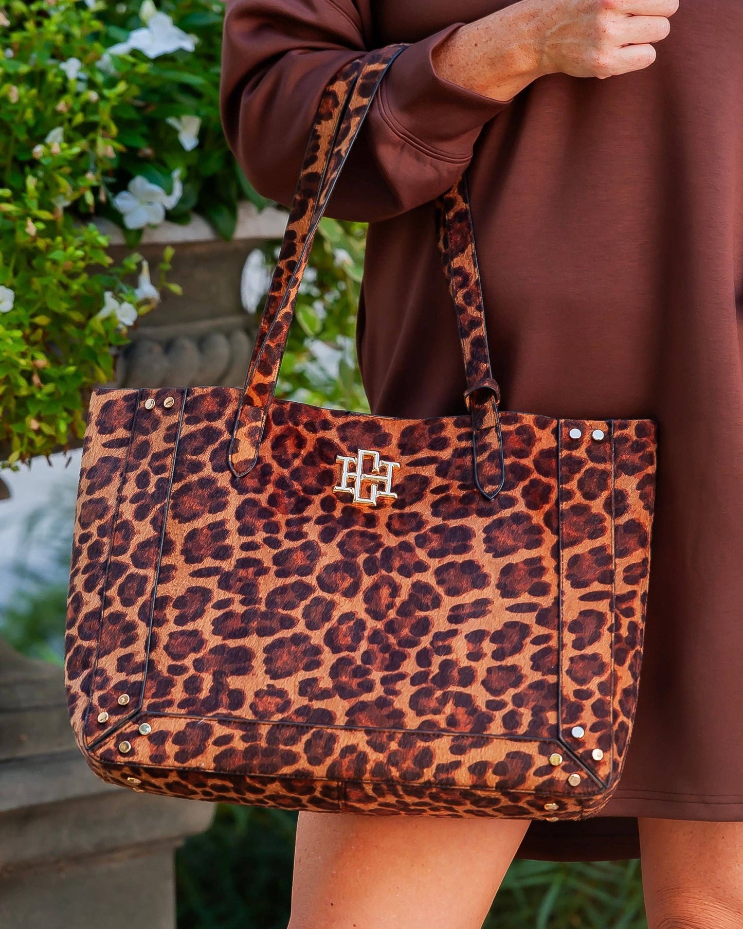 Sophie Studded Tote Spotted Saddle