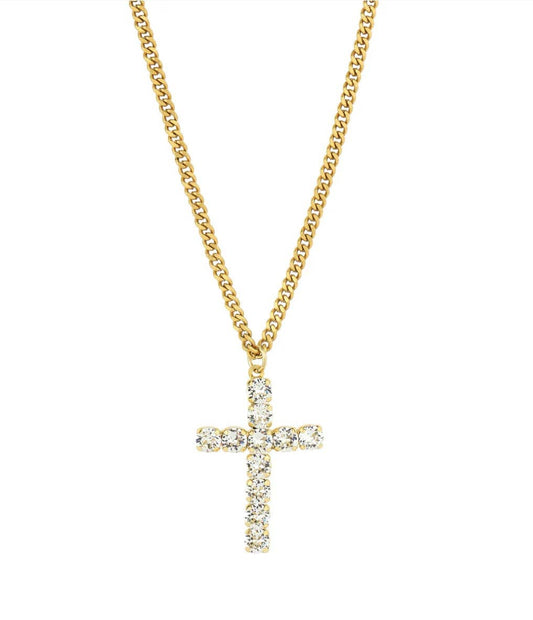 Cross necklace in Clear