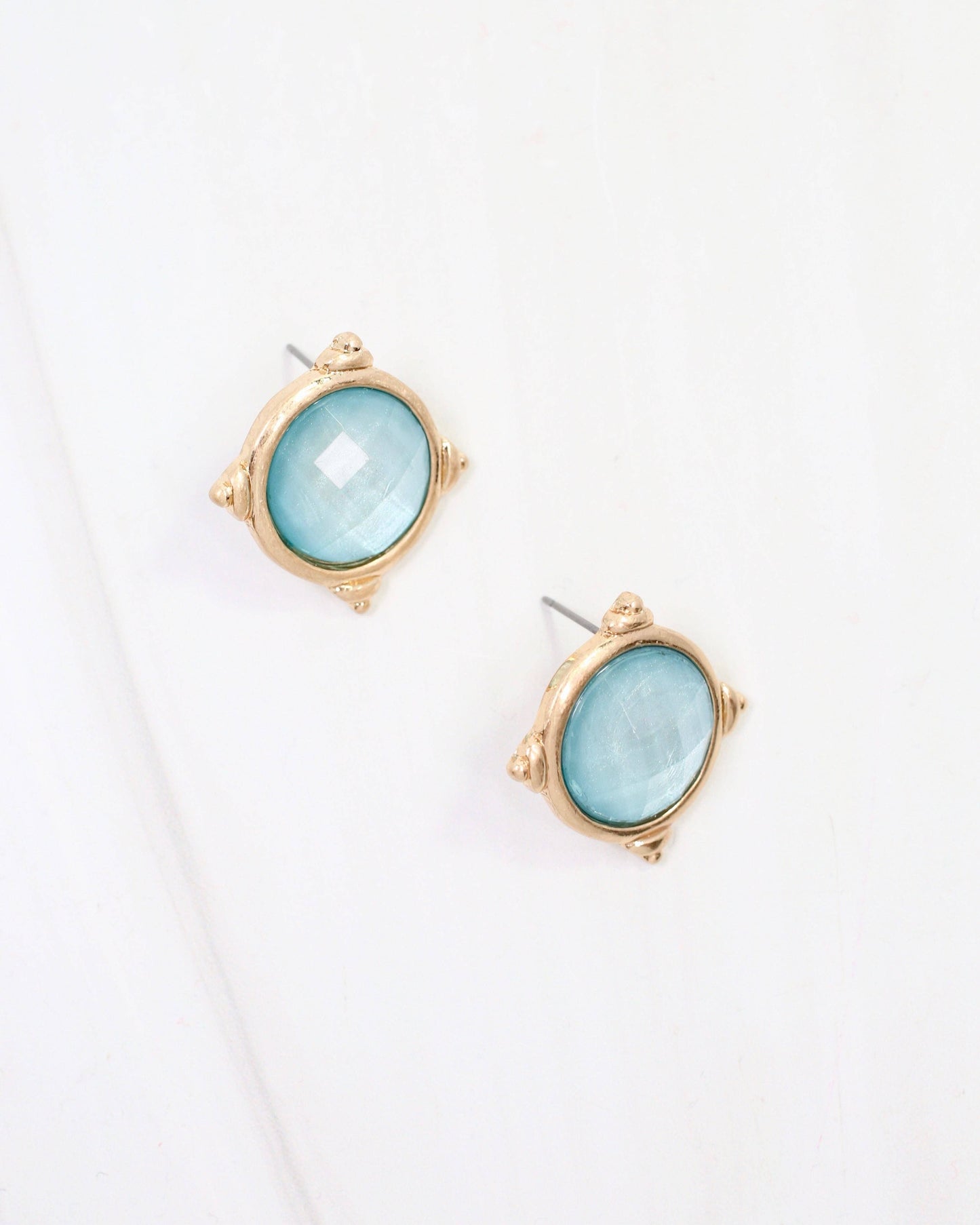 Rochester Faceted Stud Earring Turquoise