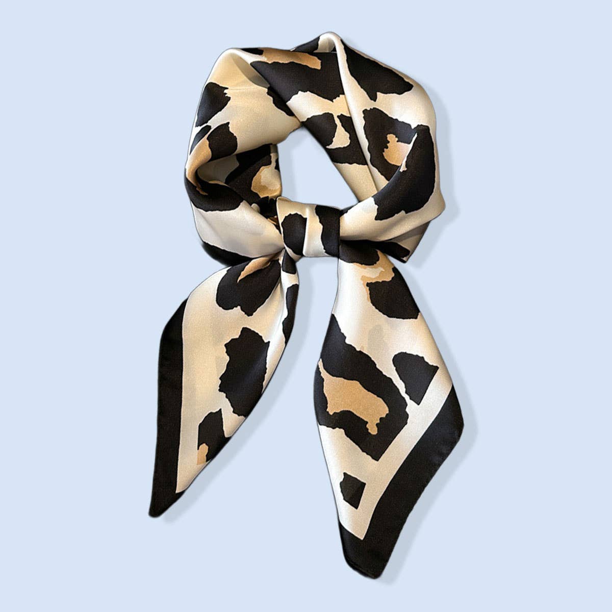 Leopard Print Satin Square Scarf
