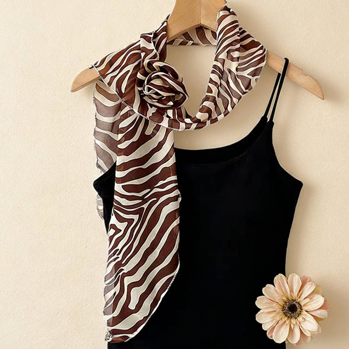 Floral Print Slim Scarf