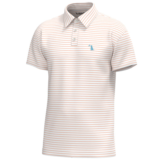 Edisto Polo - Peach/White