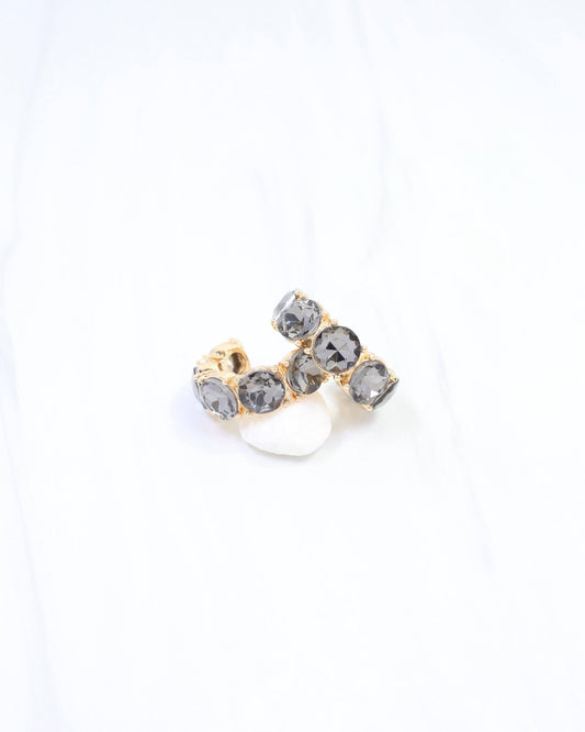 Kadis Crystal Hoop Earring Black Diamond
