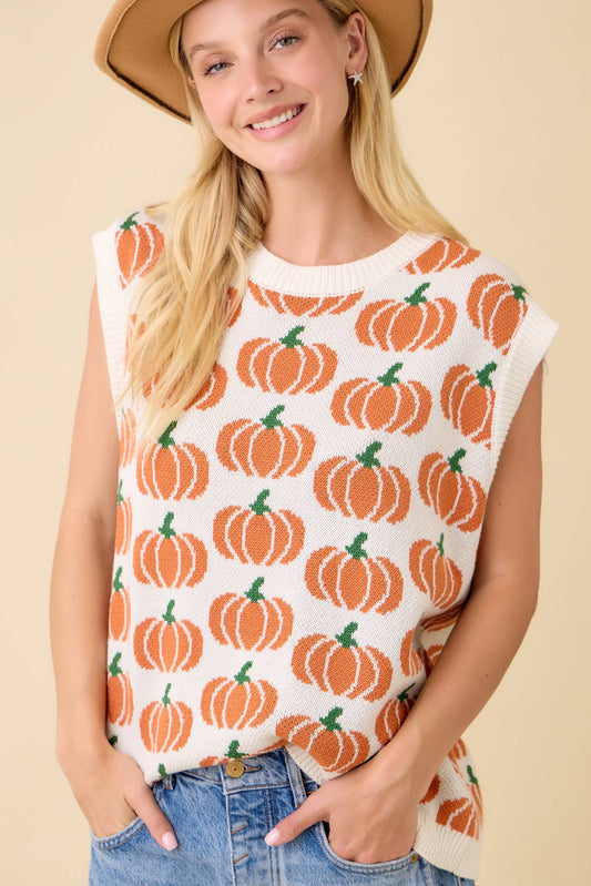 Fall Fest Sleevless Sweater Top