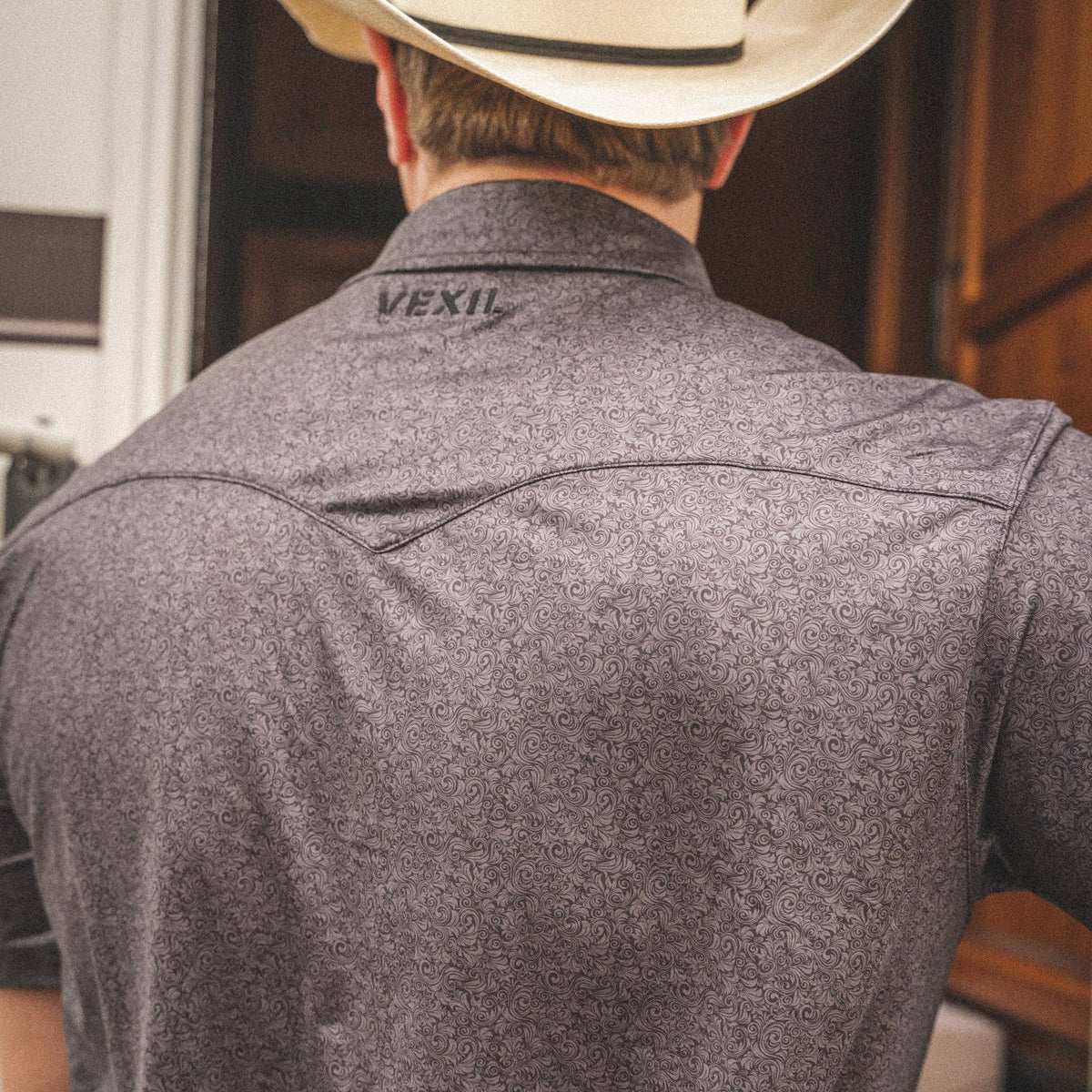 Vexil Brand – Western Pearl Snap Polo - Floral | Black