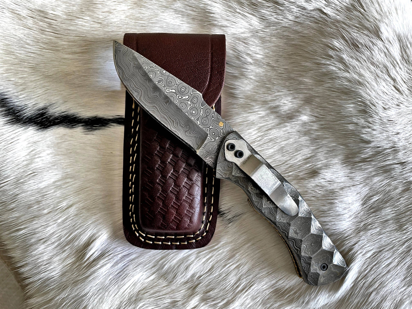 Full Damascus Steel Folding Knife