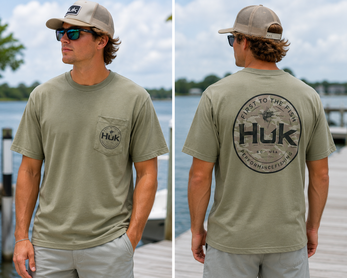 Huk Circle Pocket Tee - Seagrass