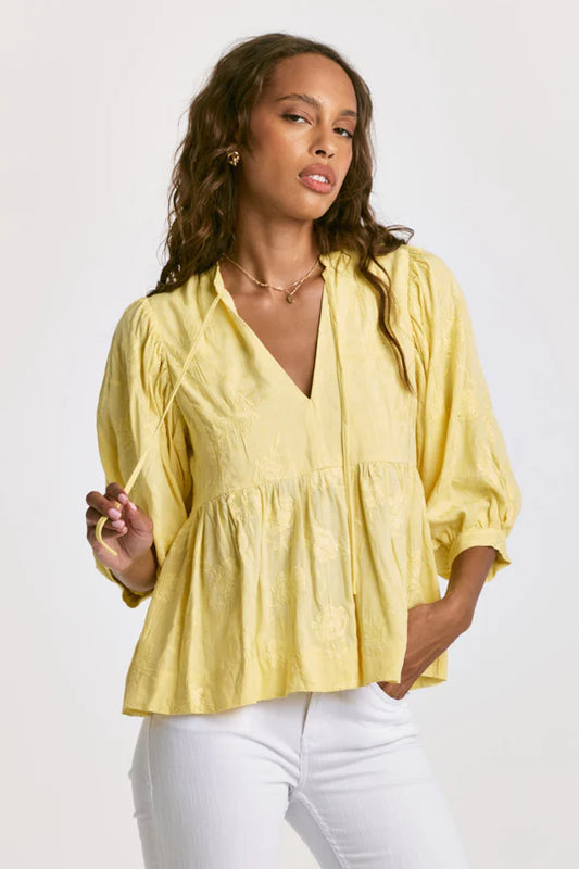 Dear John Malia Top - Yellow Dahlia