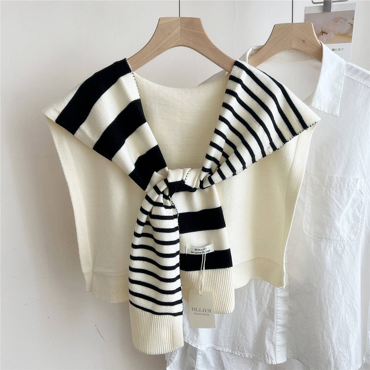 Striped Knit Shawl – Neck & Shoulder