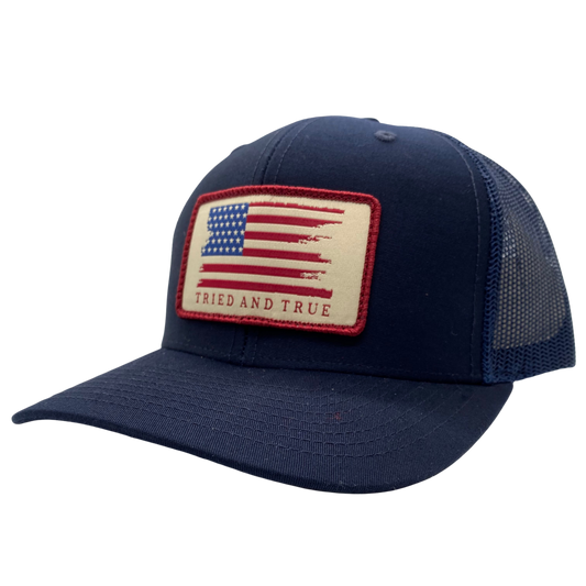 American Flag Patch Trucker Hat