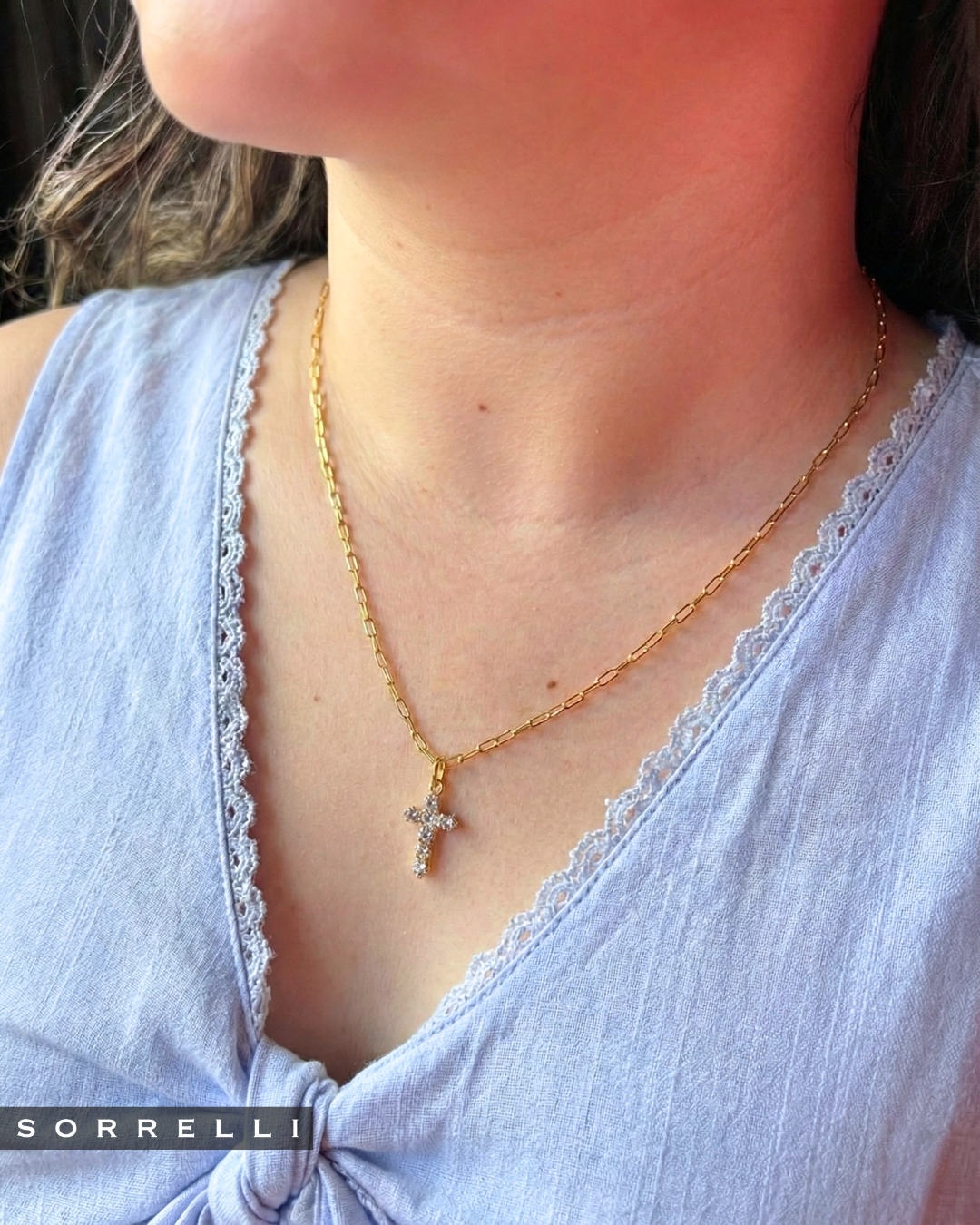 Crystal Cross Pendant Necklace