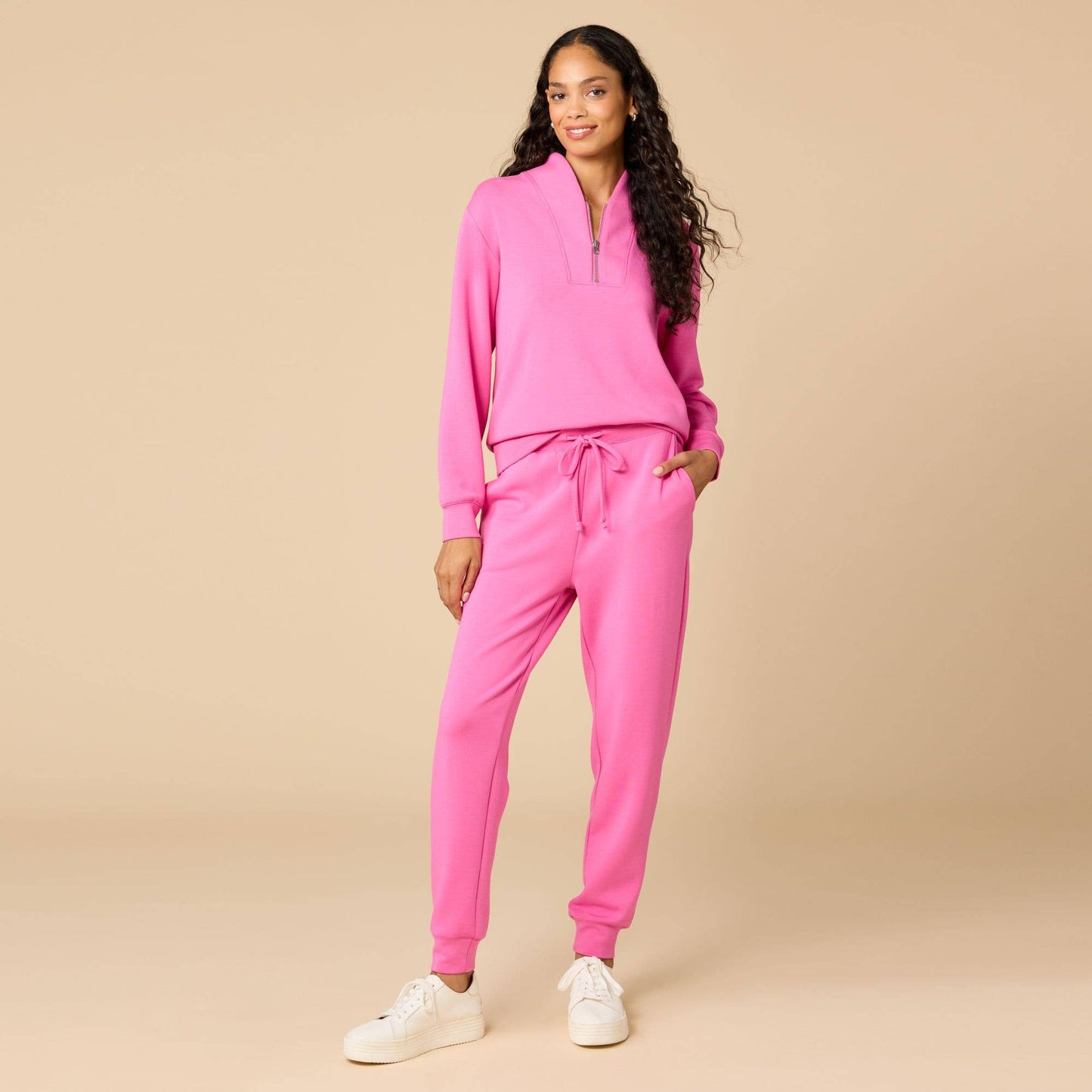 Athleisure DreamTech 1/4 Zip Jogger Set for Women