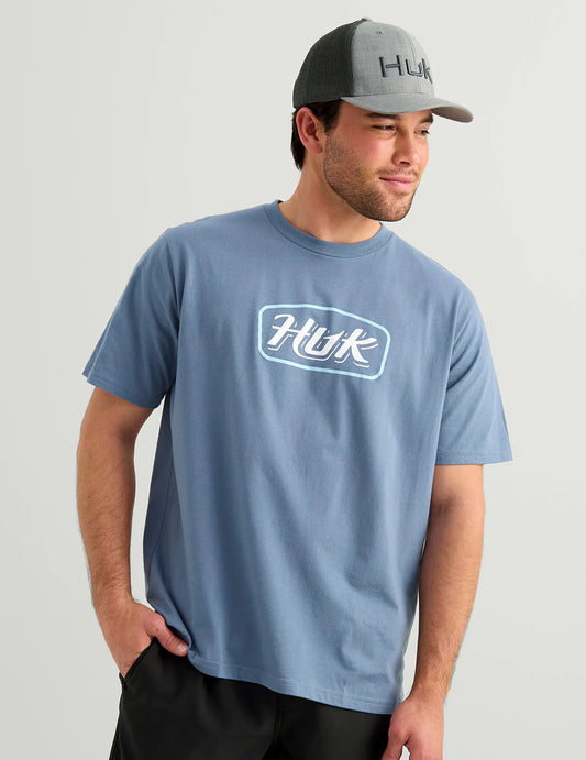Huk Script Tee - Stormy Blue