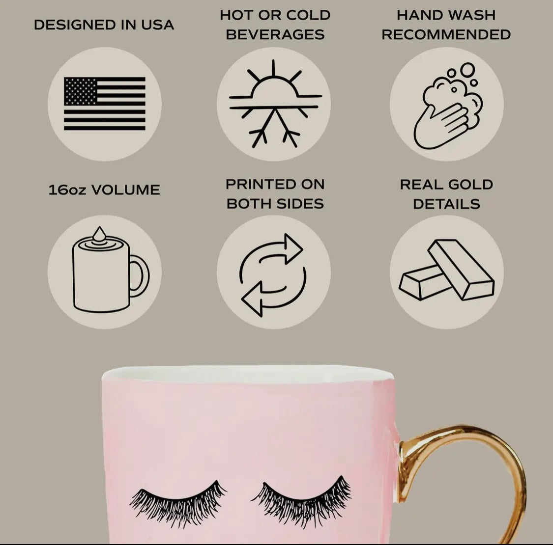 Pink Eyelashes Coffee Mug