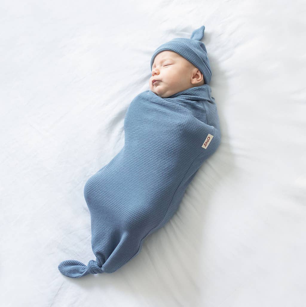 Cozy Cocoon - Organic Waffle Weave/Pacific