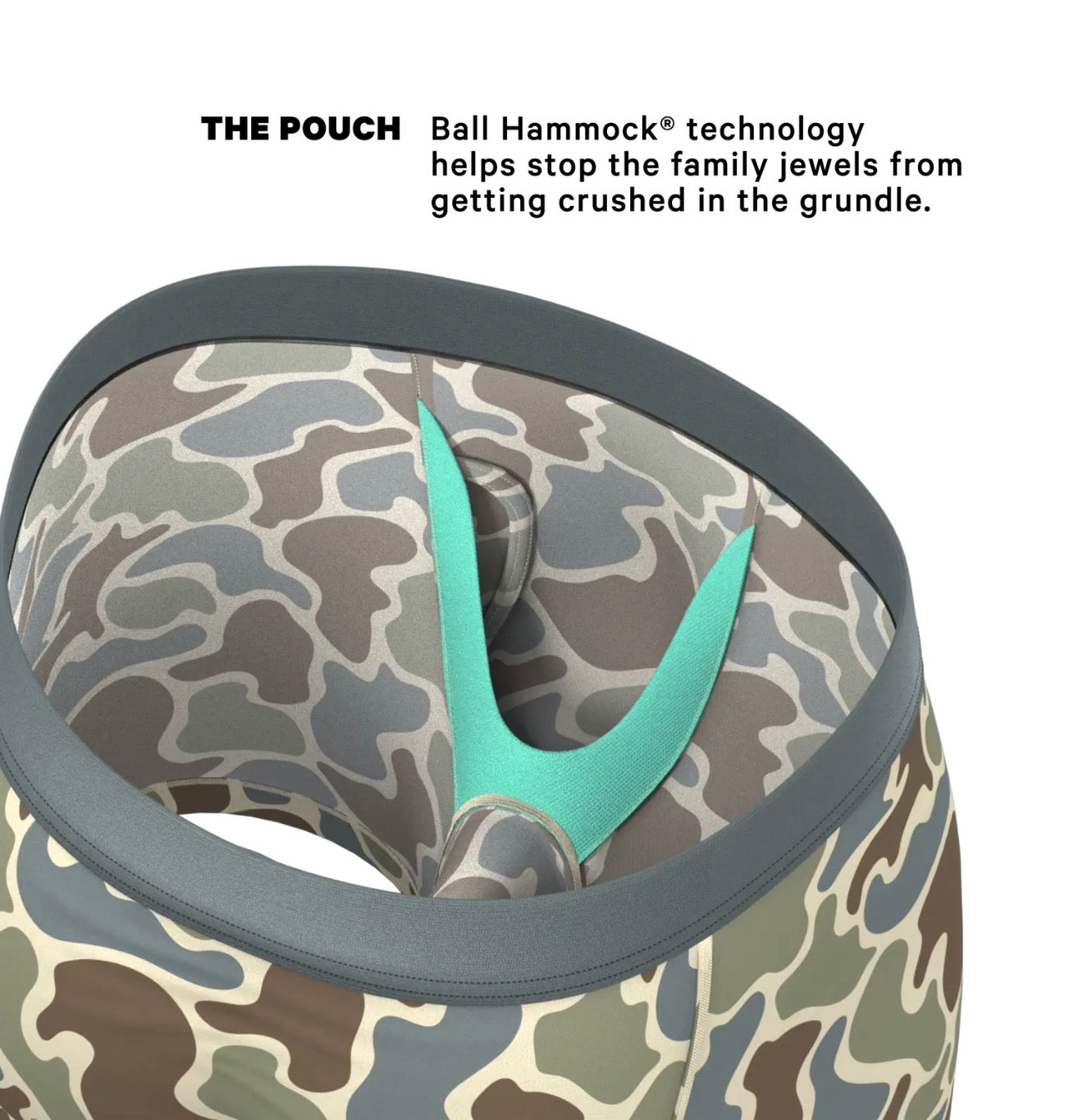 The Blender - Grey Duck Camo Ball Hammock® Pouch Underwear With Fly