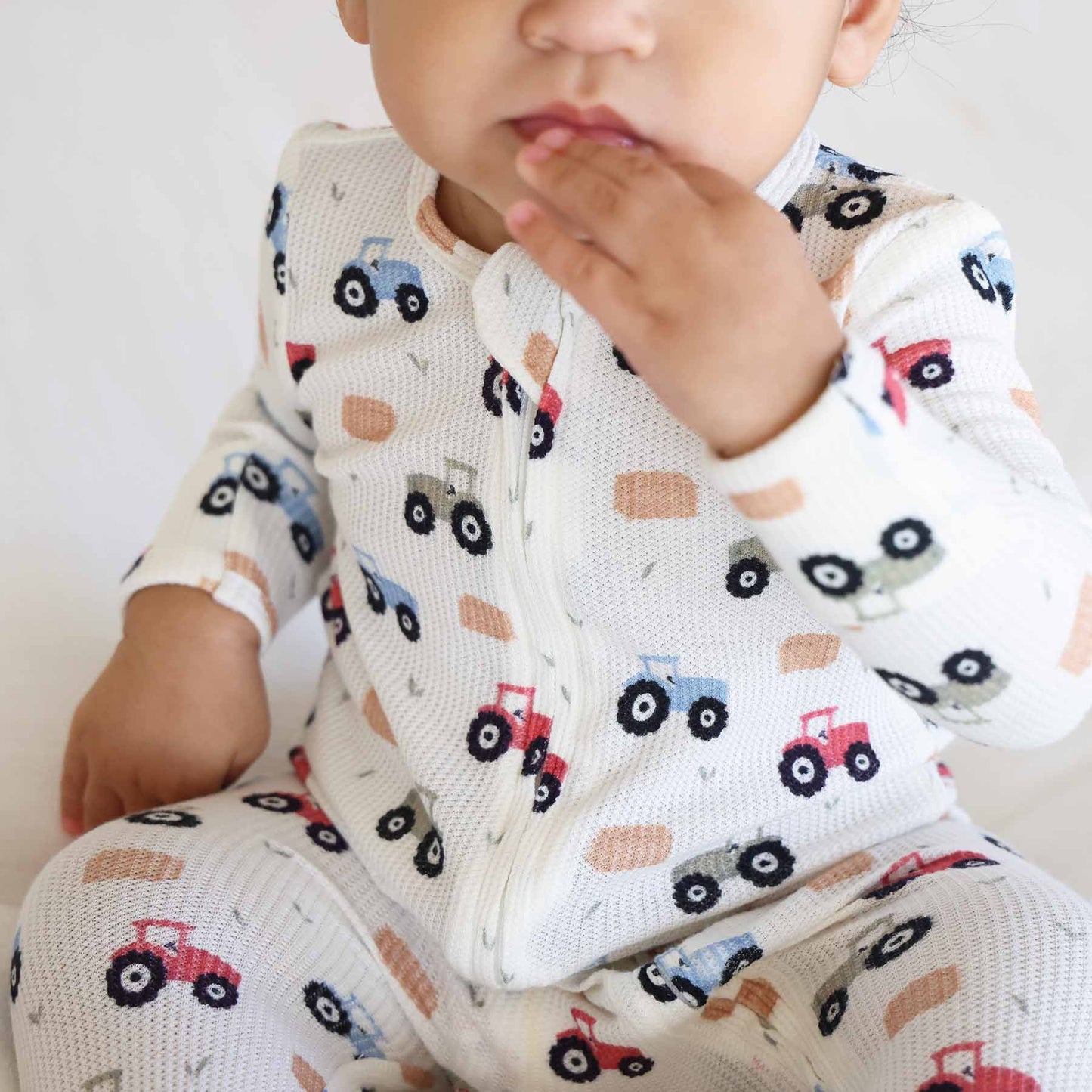 Little Farmer Bamboo Waffle Zipper Footie