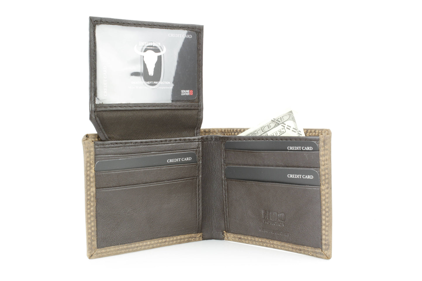 Bi-Fold Wallet with Deer Antler Emboss