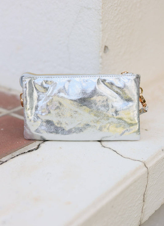 Liz Custom Collection Crossbody Bag SHIMMER SILVER