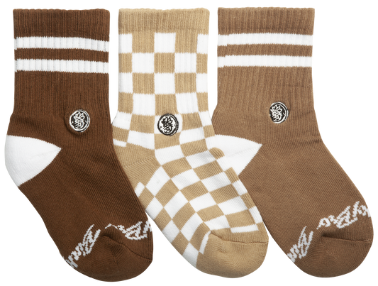 Kids Socks 3-Pack Brownie Checks
